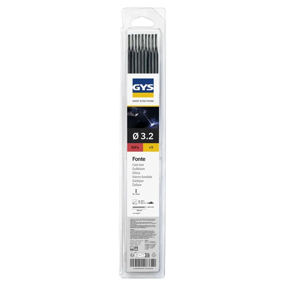 GYS électrodes fonte Ø 3,2 mm, blister de 9 nickel