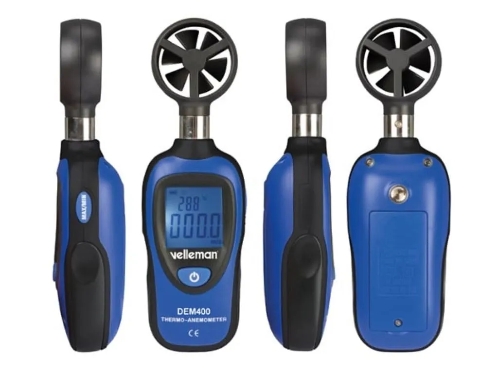 Velleman Mini thermomètre-anémomètre numérique LCD vent et température
