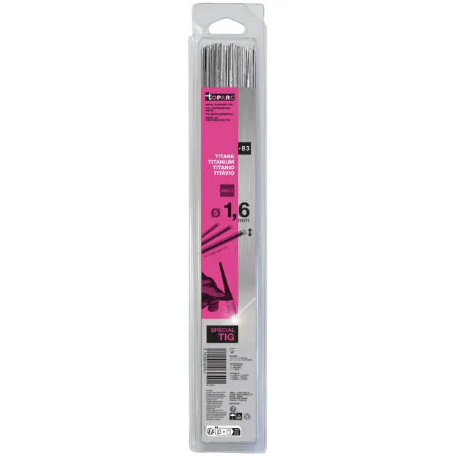 GYS baguettes TIG titane ERTi-2 Ø1,6mm blister 83 pièces
