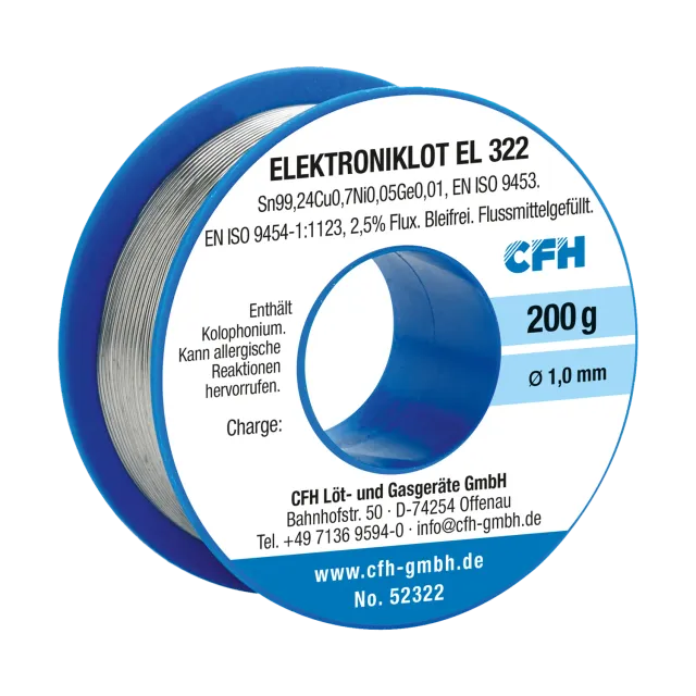 CFH EL 322 fil à souder électronique 200 g sans plomb
