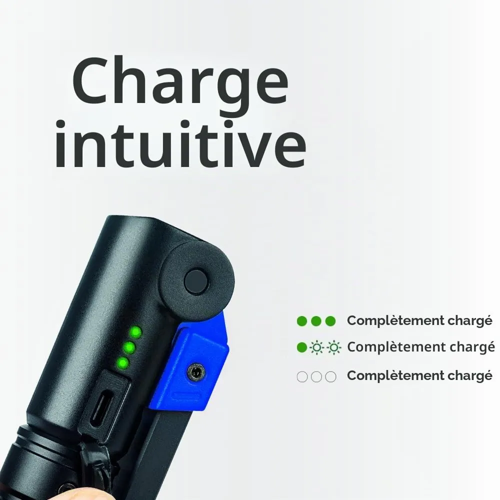 GYS PRO 800L lampe d'inspection rechargeable noire et bleue