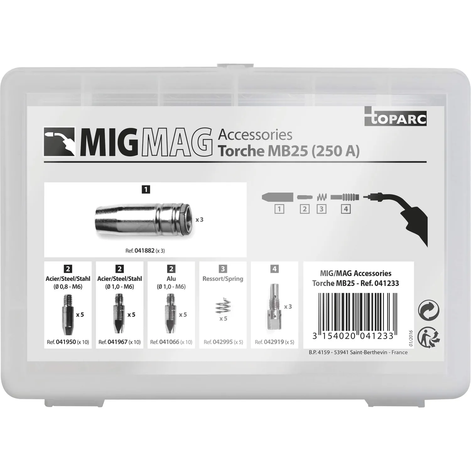 GYS coffret consommables torche MIG/MAG 250 A MB25