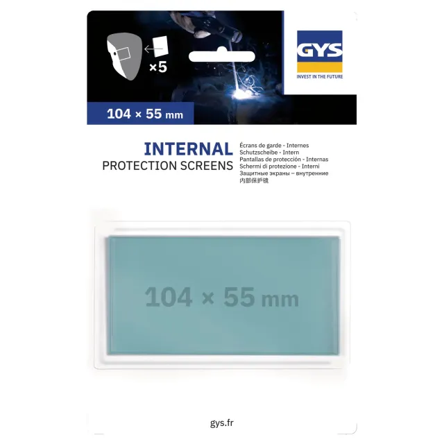 GYS écrans internes 104 × 55 mm pour masque de soudage, lot de 5
