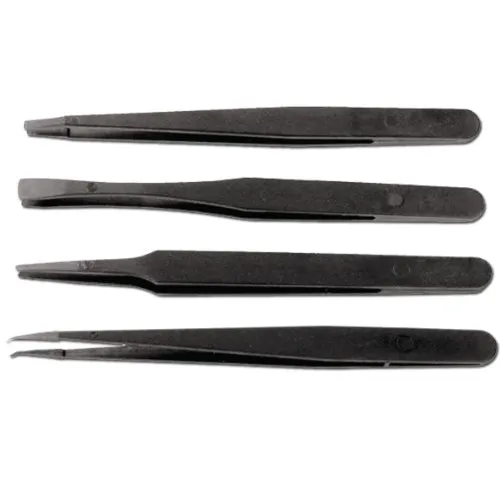 Velleman GP Series jeu de 4 pincettes non conductrices noires