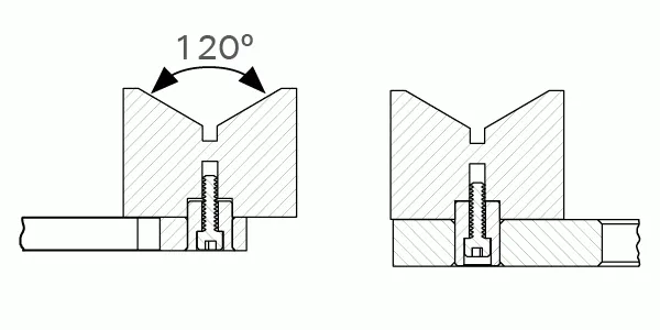 STRONG HAND EUROPE Heavy Duty V-Blocks support en V 120° 5/8 po