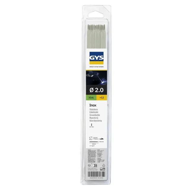 GYS E316L électrodes soudage inox Ø2,0 mm blister 12