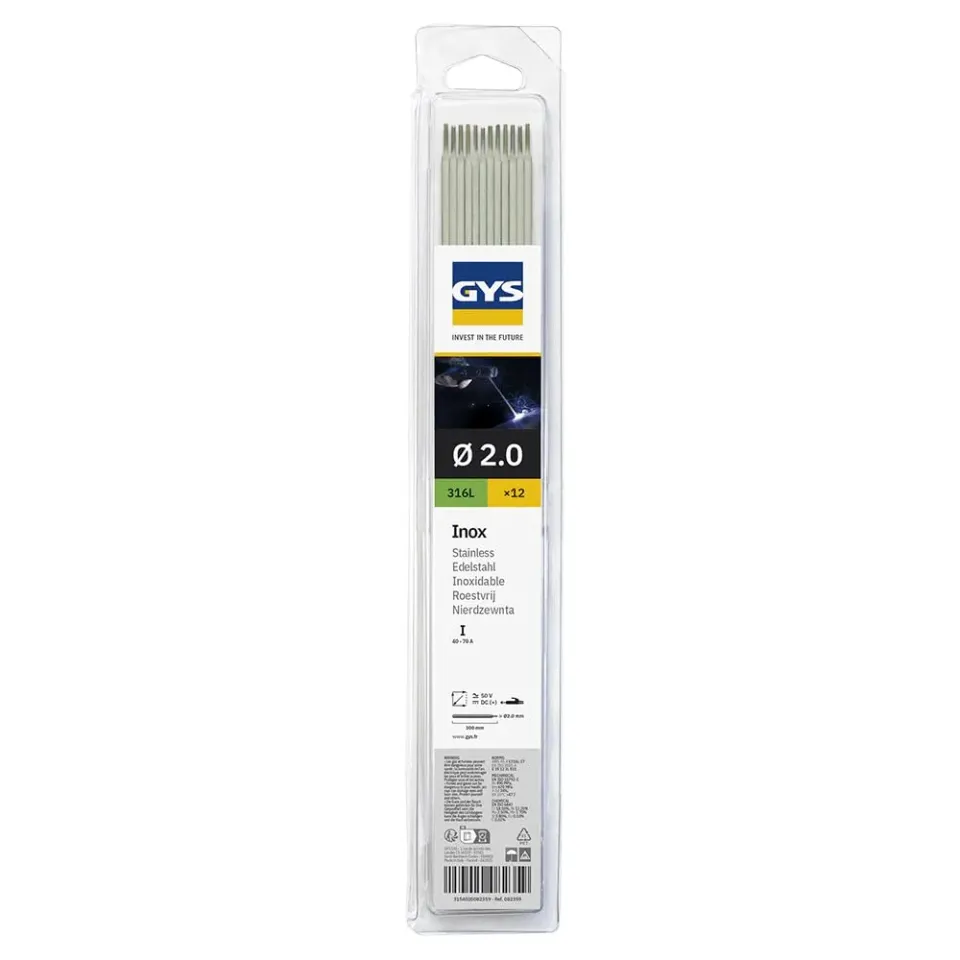 GYS E316L électrodes soudage inox Ø2,0 mm blister 12
