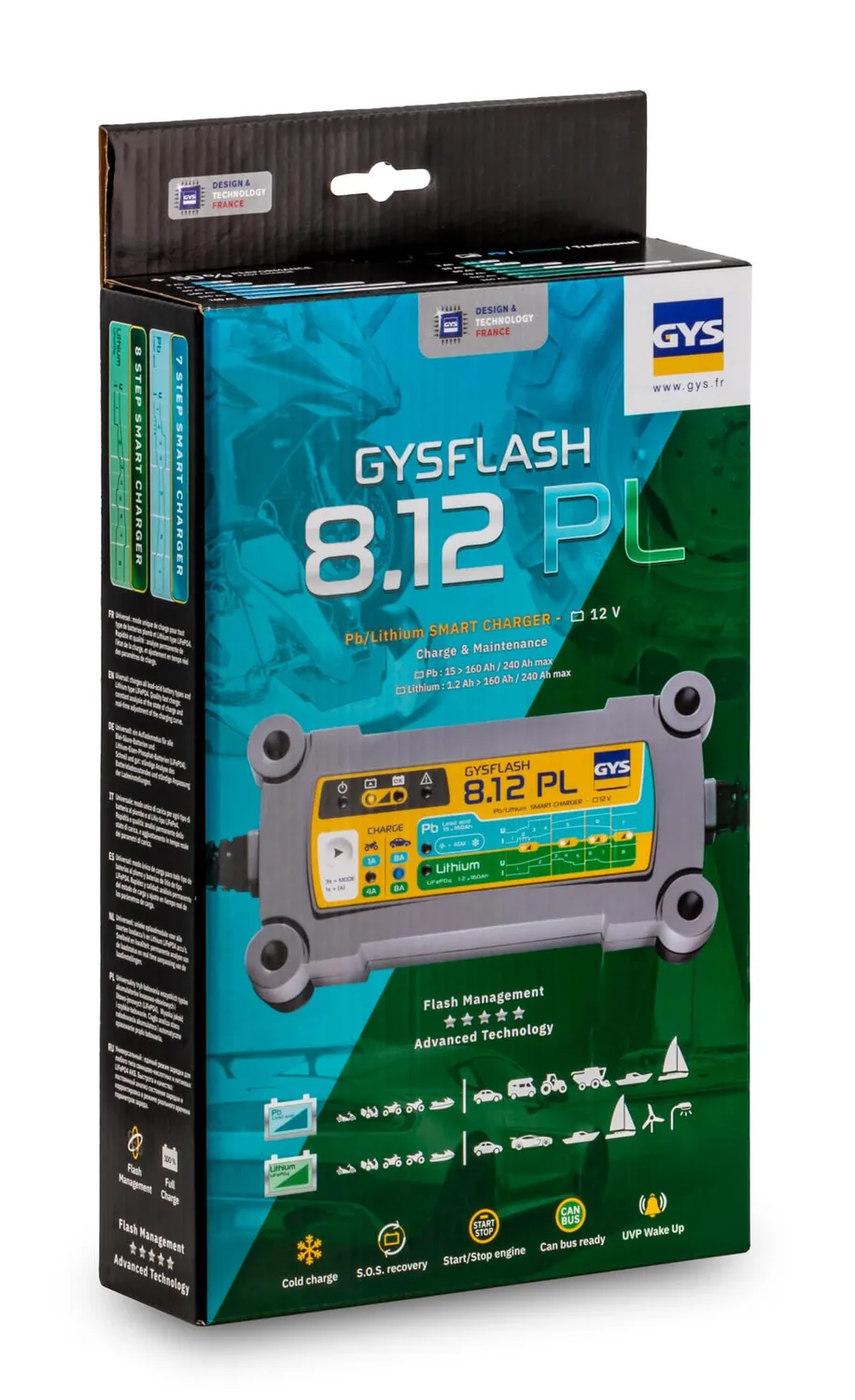 GYS GYSFLASH 8.12 PL chargeur batterie 12 V 8 A