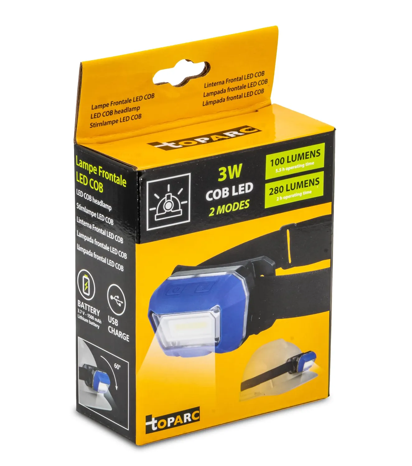GYS lampe frontale LED COB rechargeable 280 lumens