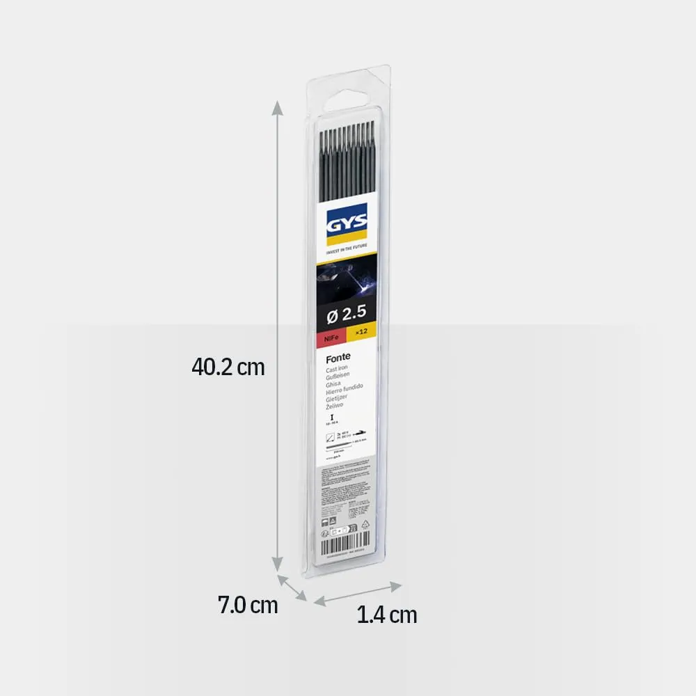 GYS électrodes soudage fonte Ø2,5 mm blister 12