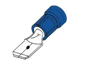 Velleman GP Series cosse mâle 6,4 mm bleue