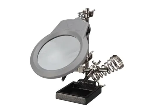 Velleman VTLLAMP troisième main avec loupe LED et support fer à souder