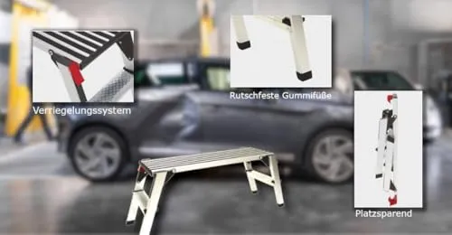 GYS marche-pied pliable aluminium pour atelier