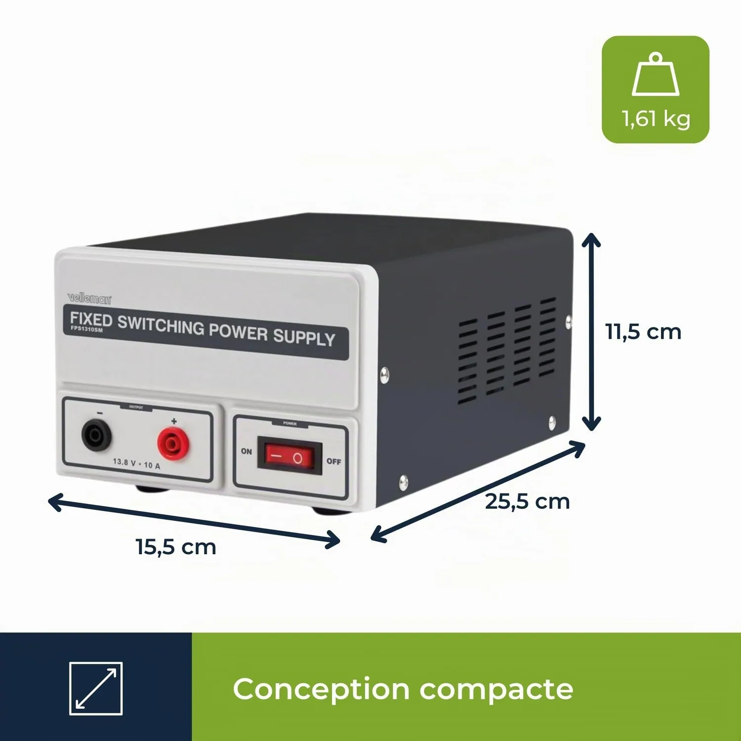 Velleman GP Series alimentation labo 13,8V 10A fixe