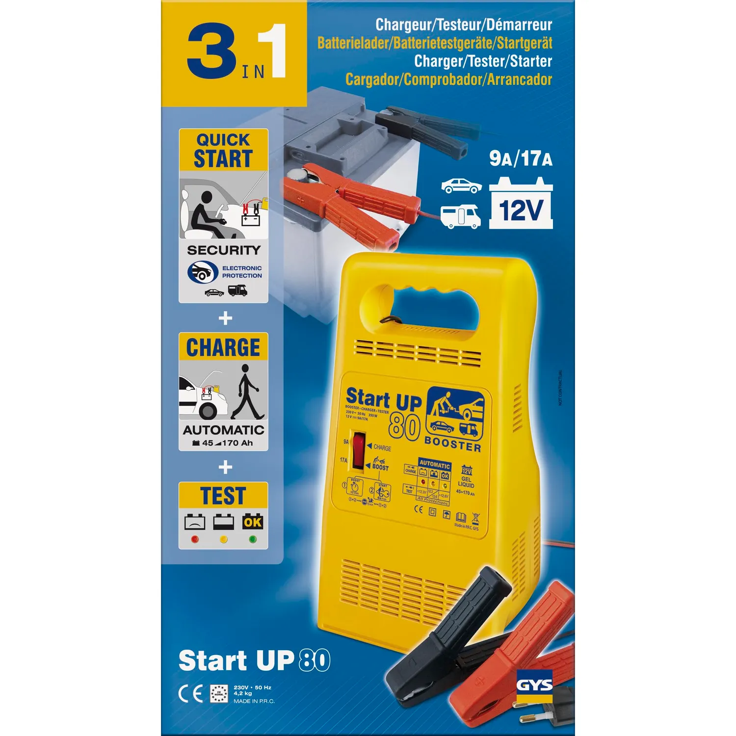 GYS Start Up 80 chargeur démarreur 12/24 V jaune