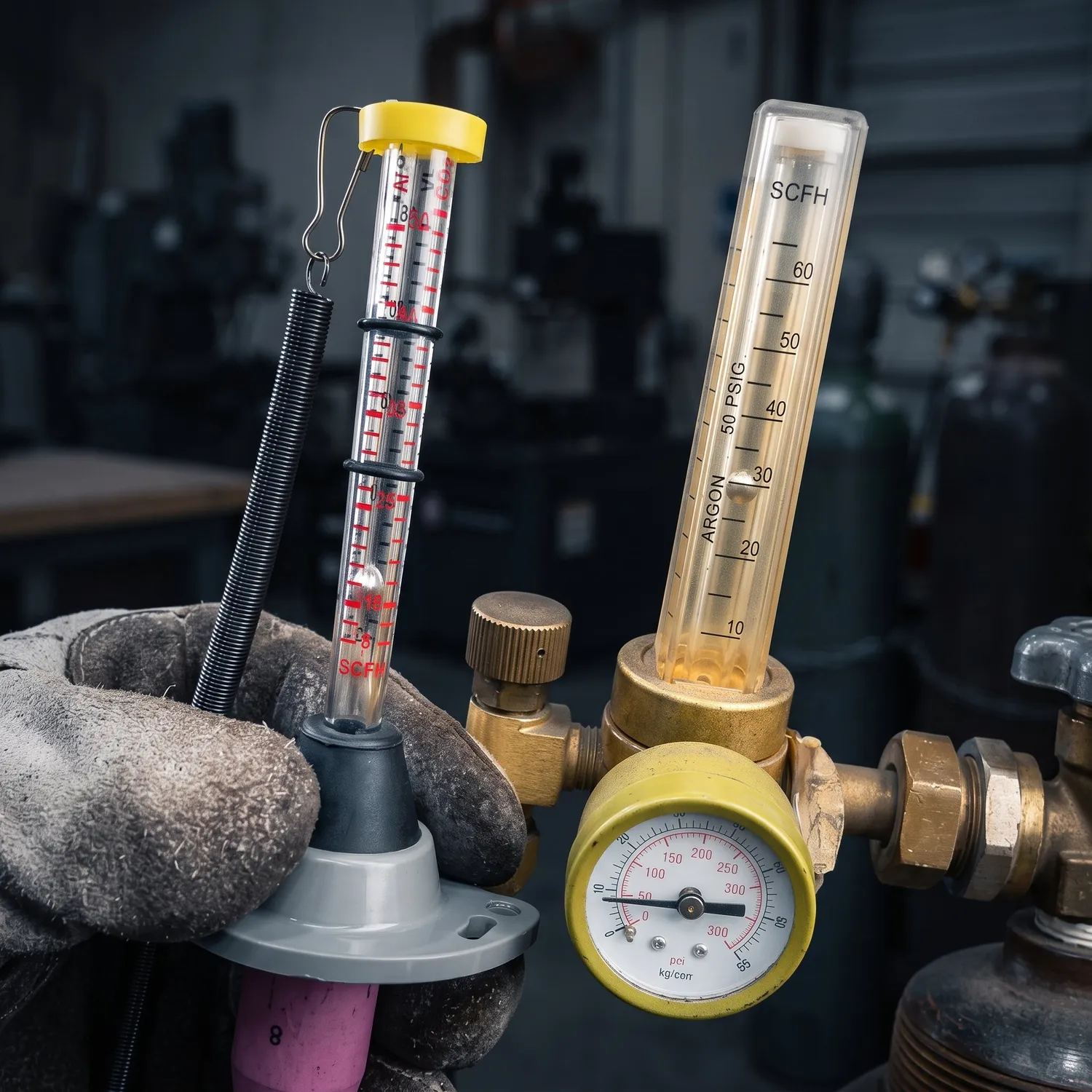 Strong Hand débitmètre gaz argon CO2 base aimantée