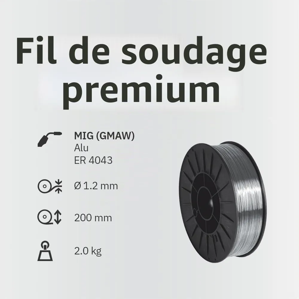 GYS AlSi5 ER4043 fil aluminium MIG 1,2 mm bobine 2 kg