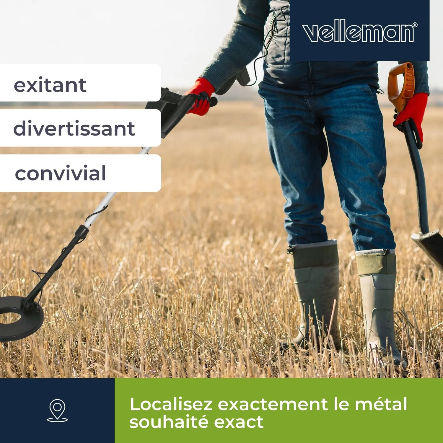 Velleman détecteur de métaux bobine 22 cm 20 cm