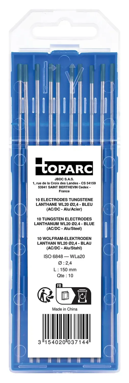 GYS WL20 électrodes tungstène TIG Ø 2,4 mm, lot de 10