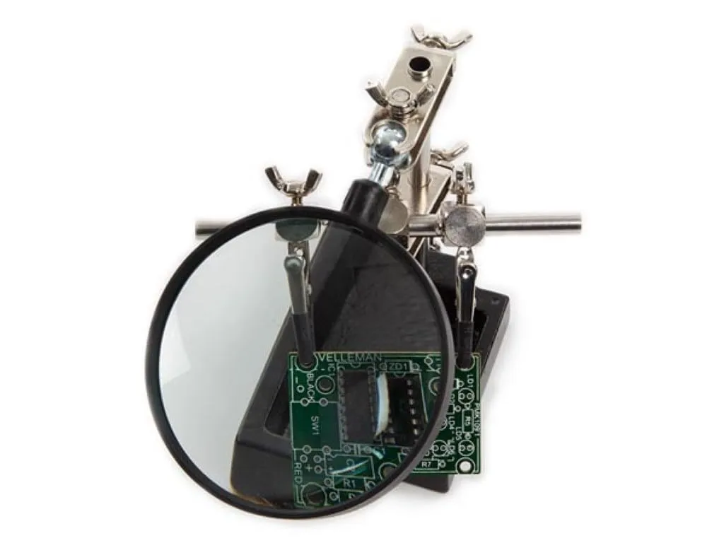 Velleman VTLLAMP Series troisième main avec loupe 1,75× éclairée
