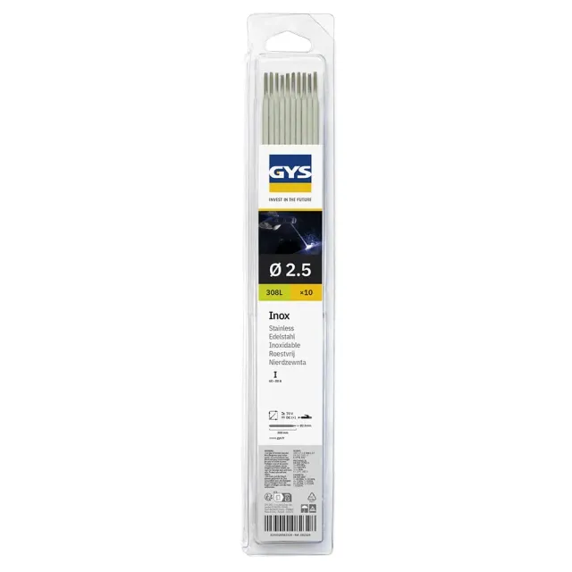 GYS E308L électrodes inox MMA Ø 2,5 mm lot de 10