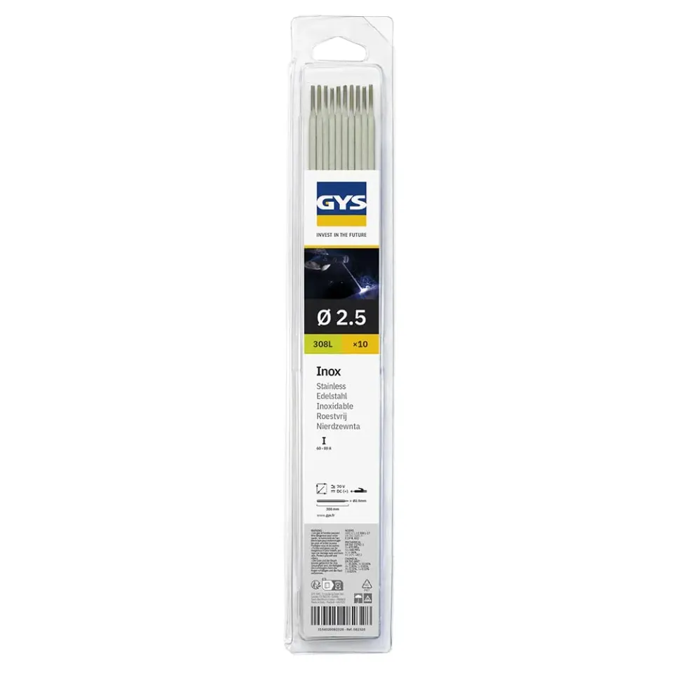 GYS E308L électrodes inox MMA Ø 2,5 mm lot de 10