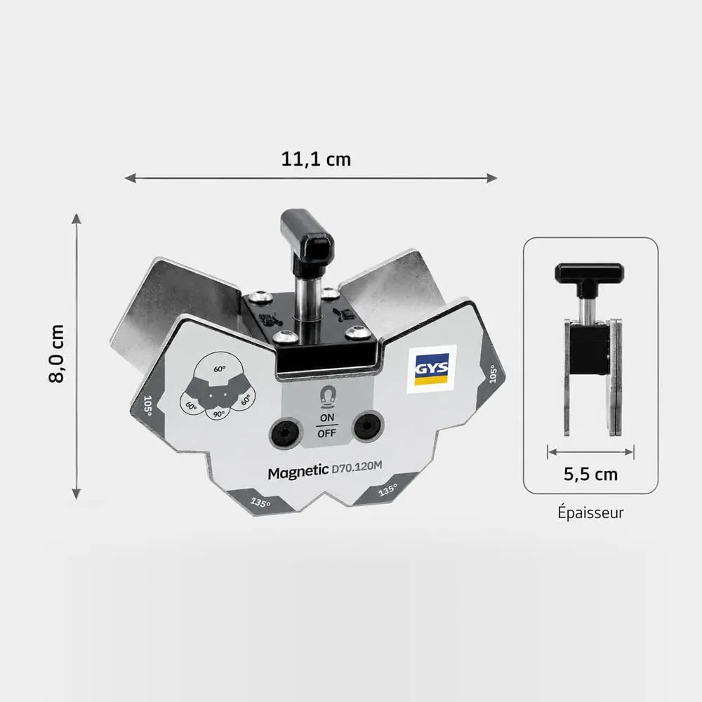 GYS Magnetic D70.120M positionneur de soudage multi-angle 70 kg