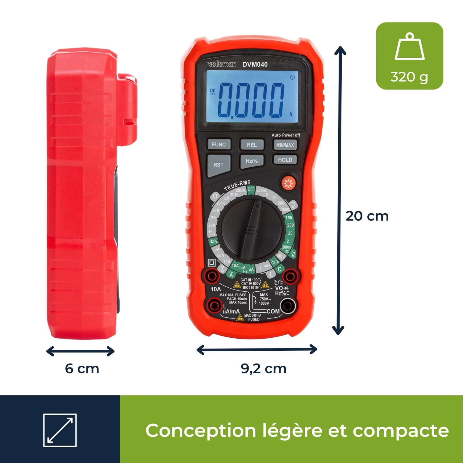 Velleman GP Series multimètre numérique sans contact avec mesure température