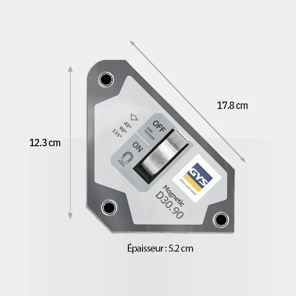 GYS MAGNECTIC D30.90 positionneur magnétique d’angle 45° 90° 135°