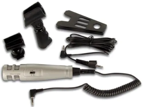 Velleman GP Series microphone stéréo électret unidirectionnel avec support de table noir