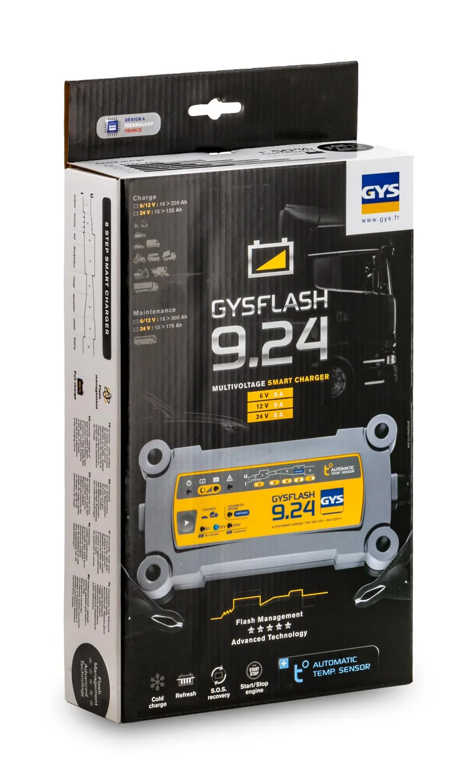 GYS GYSFLASH 9.24 chargeur de batterie 6/12/24 V IP65