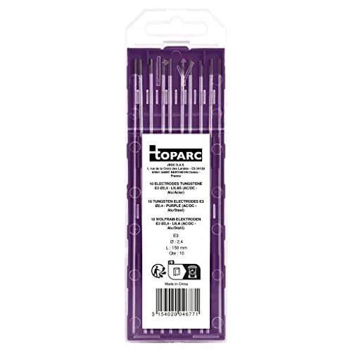 GYS 046771 électrodes tungstène TIG E3 Ø 2,4 mm, étui de 10