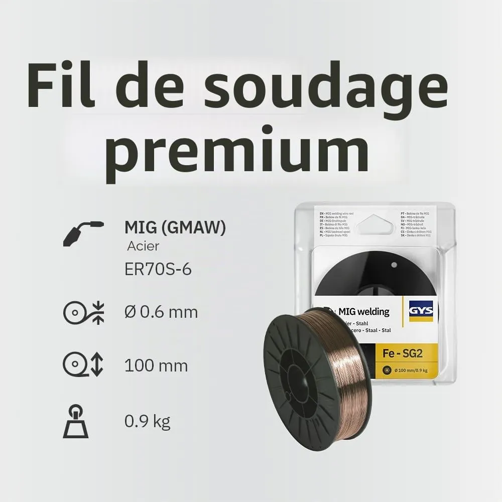 GYS Métal d'Apport MIG/MAG fil SG2 ER70S-6 0,6 mm 0,9 kg