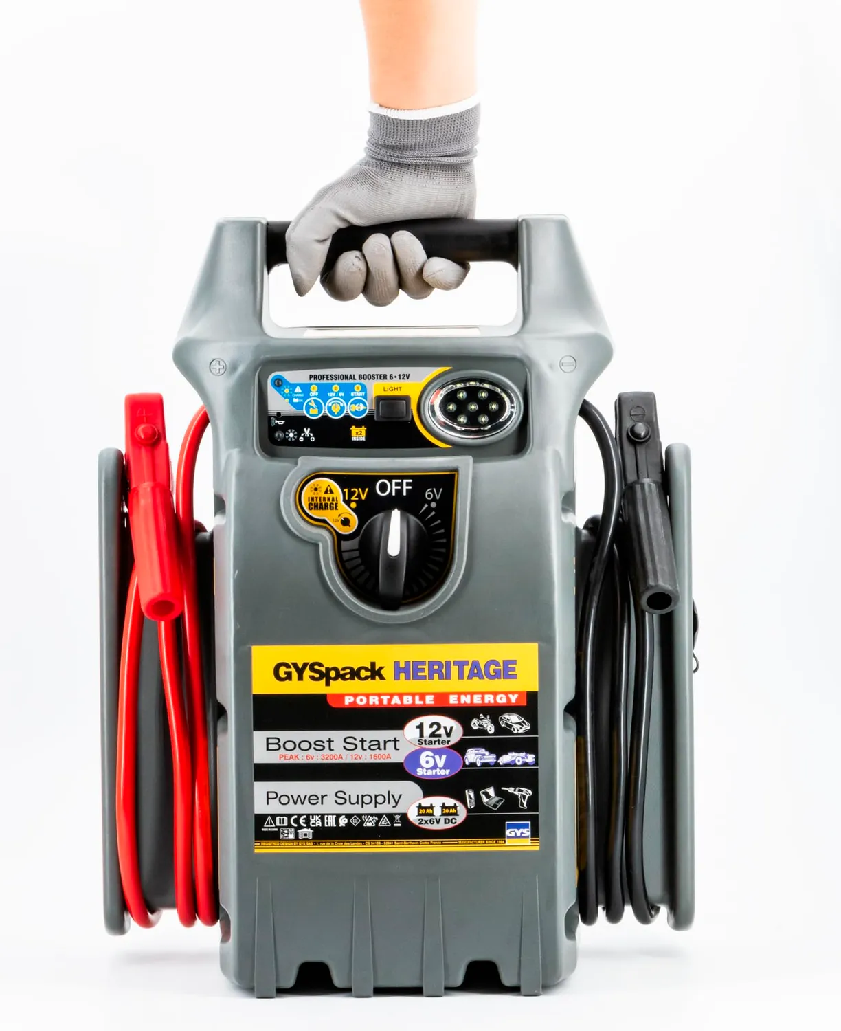 GYS Gyspack Heritage démarreur 6/12 V 20 Ah – double tension