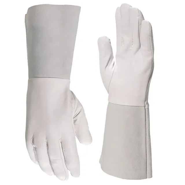 GYS Pro TIG gants de soudage taille 10, cuir croûte blanc