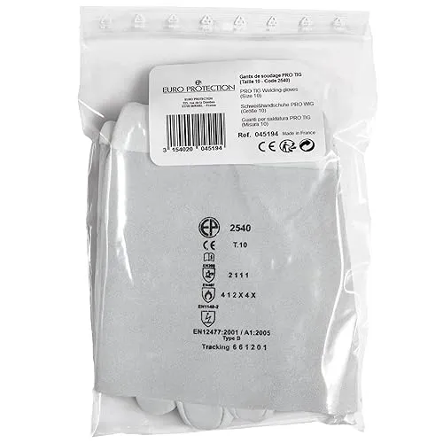 GYS Pro TIG gants de soudage taille 10, cuir croûte blanc