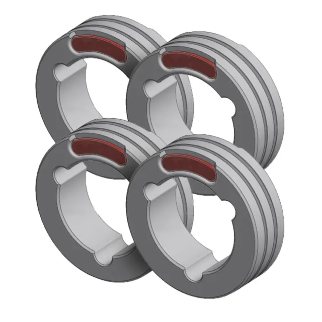 GYS 061903 rouleaux d’entraînement type F alu Ø 1,0/1,2 mm, rouge/orange, lot de 4