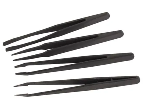 Velleman GP Series jeu de 4 pincettes non conductrices noires