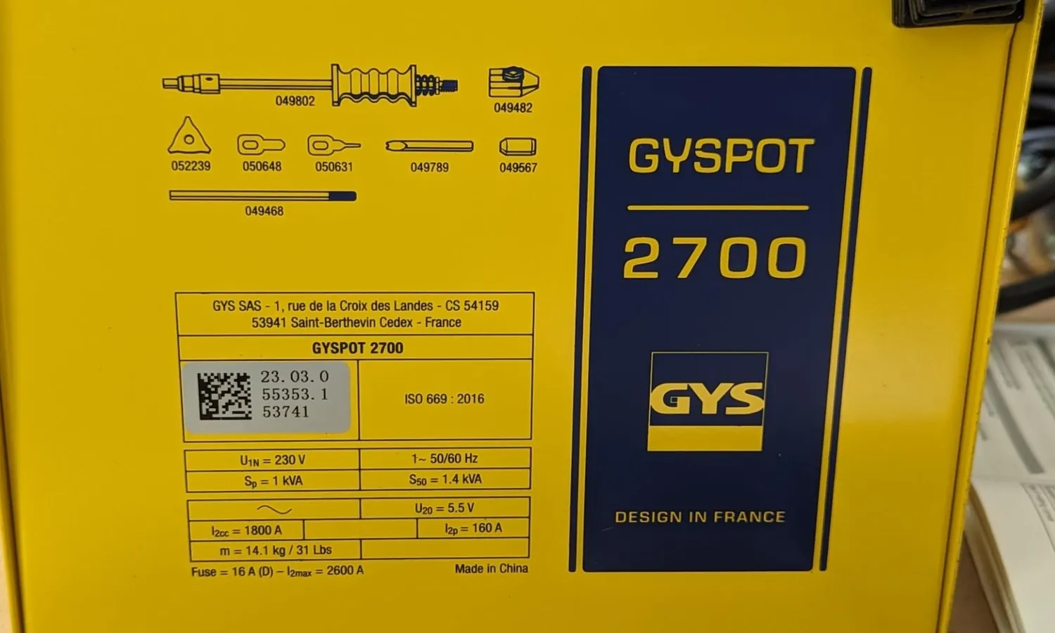 GYS GYSPOT 27.02 poste débosselage acier 2600A