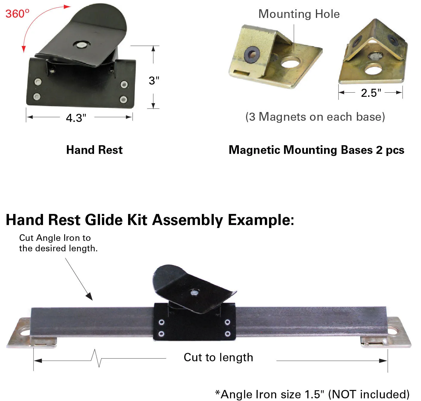 STRONG HAND EUROPE Hand Rest Glide Kit repose-main magnétique pivotant
