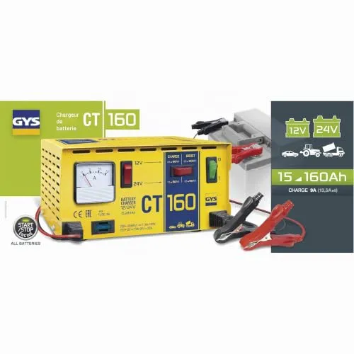 GYS CT 160 chargeur de batterie 12/24 V, plomb liquide