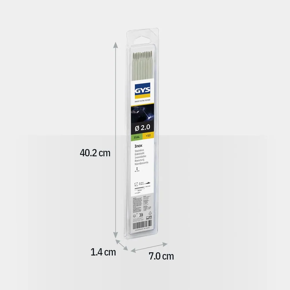 GYS E316L électrodes soudage inox Ø2,0 mm blister 12