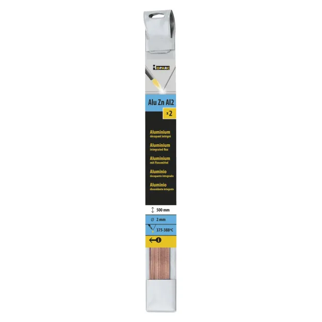 GYS ZnAl2 baguettes de brasure aluminium Ø 2 mm x 500 mm, lot de 2