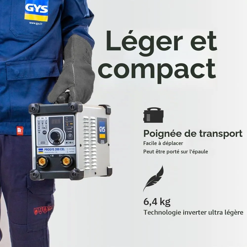 GYS PROGYS 200 CEL poste à souder MMA 200 A avec accessoires