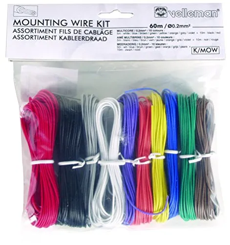 Velleman K/MOW fil de câblage multicolore 1 × 0,20 mm²