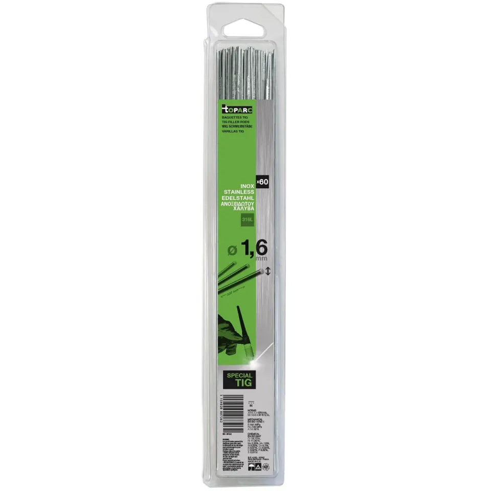 GYS Métal d'apport TIG inox ER316L baguettes 1,6 mm, étui 60, corrosion