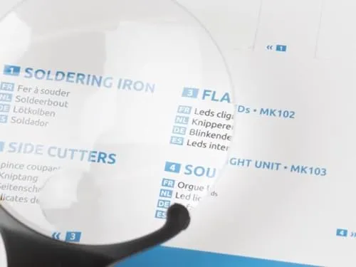 Velleman VTLLAMP loupe à main LED 12 pièces grossissement 2,5x/4x