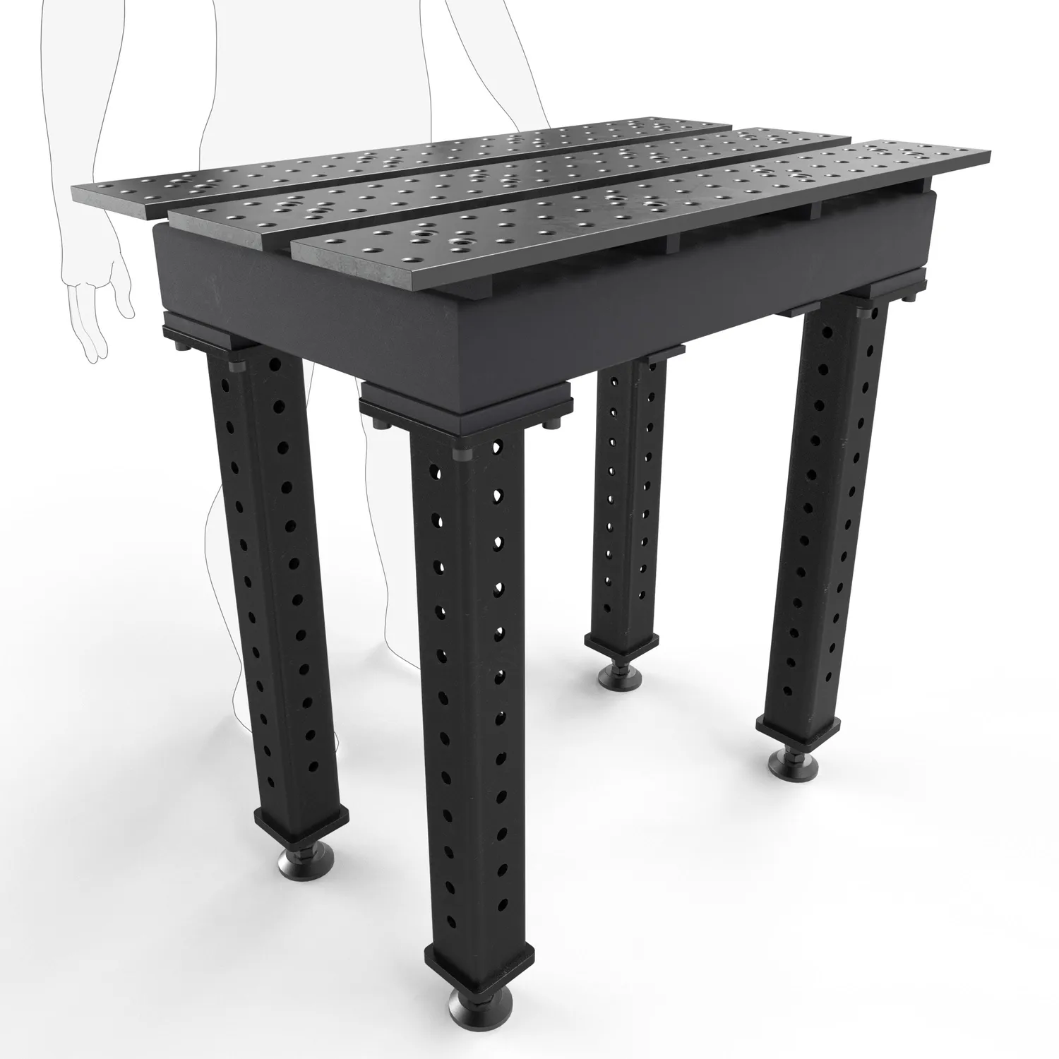 STRONG HAND EUROPE MAX Slotted 2' × 3' table de soudage 5/8 po nitrurée