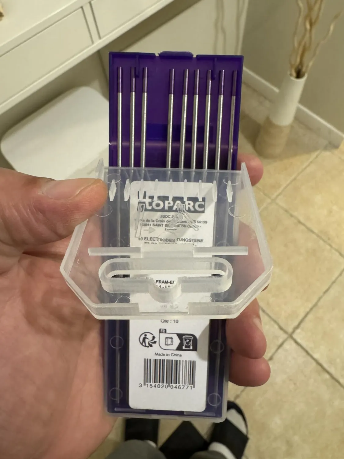 GYS 046771 électrodes tungstène TIG E3 Ø 2,4 mm, étui de 10