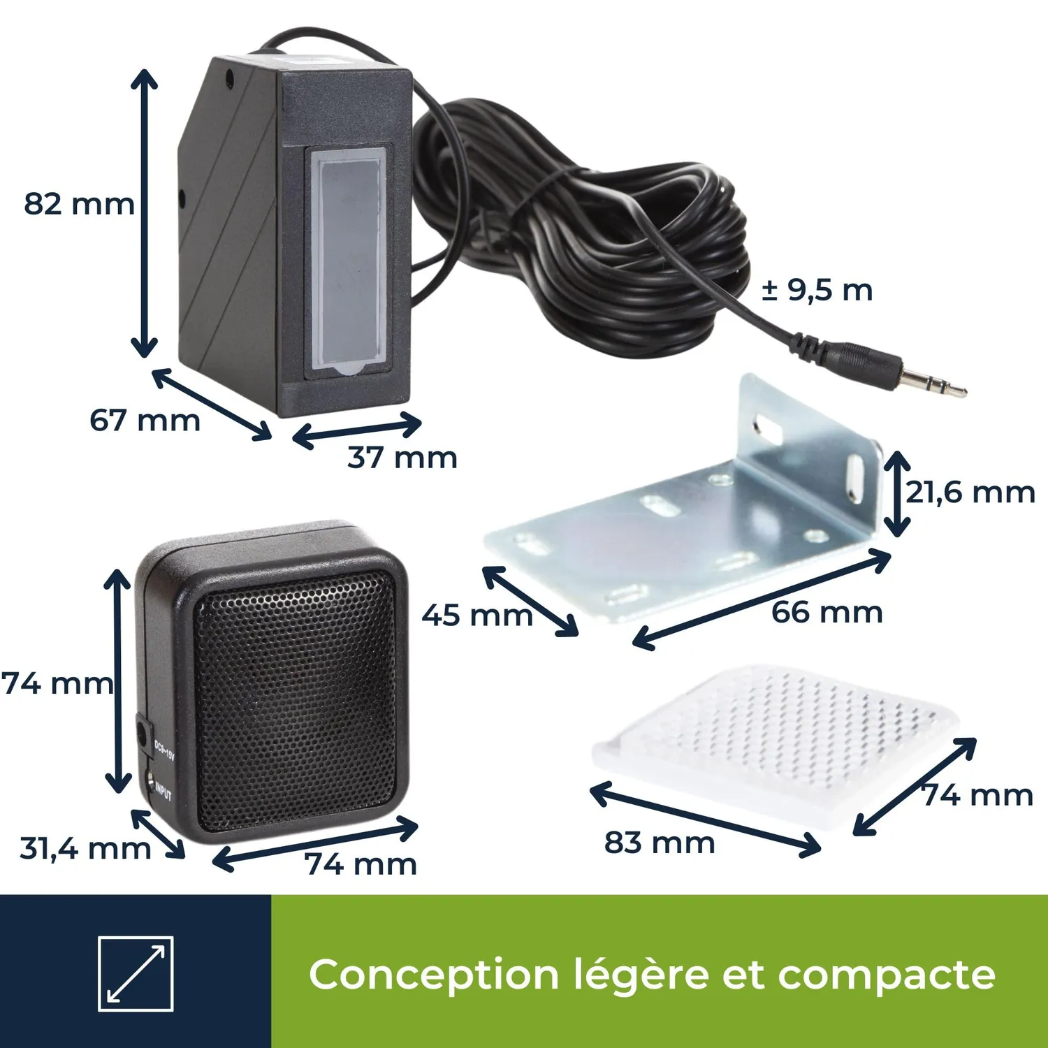 Velleman Edge Lit Series barrière infrarouge filaire 7 m IP44